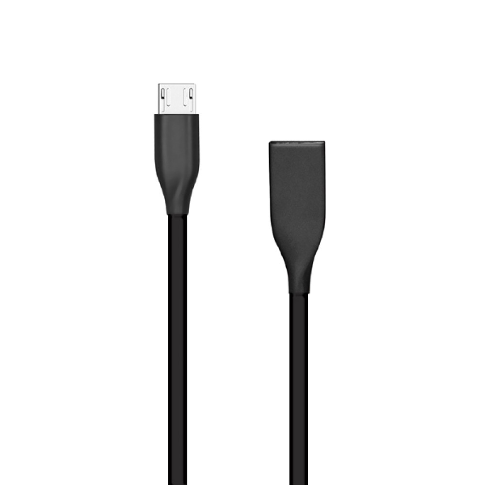 Silicone cable USB - Micro USB (black, 1m)